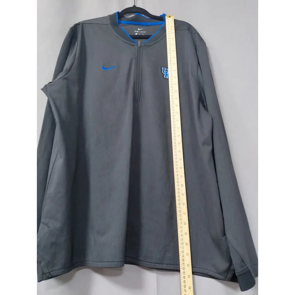 Nike Gray Collared Knit Half Zip Graphic Sweatshirt Men Size XXL